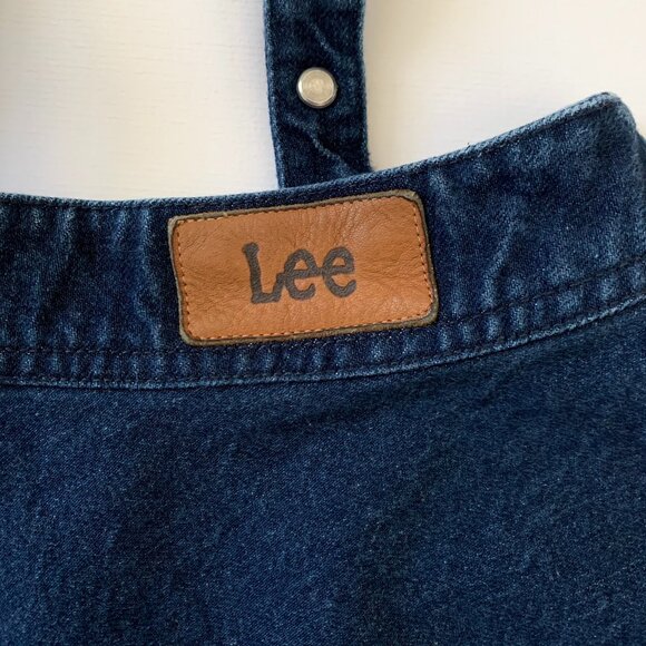 Lee Denim Jean Short Skirt Suspender Overalls Prep Western Coastal Cowgirl Boho - Picture 7 of 13